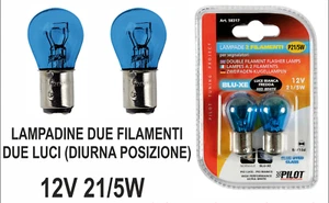 COPPIA LAMPADINE BIANCHE LUCE DIURNA - POSIZIONE DUE FILAMENTI - DUE LUCI P21/5W - Bild 1 von 9