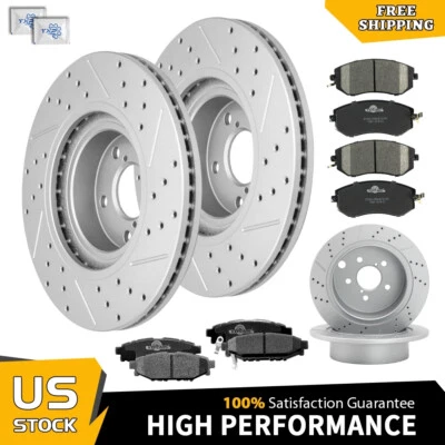 Rotores de freio a disco dianteiros traseiros + kit de pastilhas de cerâmica para Subaru Forester XV Crosstrek - Imagem 1 de 4