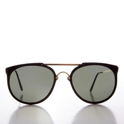 Gafas de sol redondas transversales aviador vintage negras/doradas - Robbins Foto 1 de 3