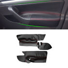 2X Front Door Black Leather+Red Armrest Panel Cover For Vw Golf Mk5 05-10 3 Door