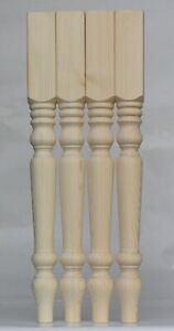 Set of 4 Solid Pine Farmhouse / Dressing Table Legs, Ex 3" 69*69*736mm Wood A3FH