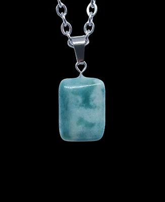 Collar colgante rectangular de piedras preciosas naturales joyería ágata piedra curativa chakra Foto 1 de 4