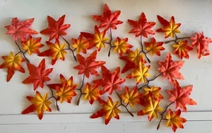 Bundle 10 Branches Artificial Autumn Maple Leaves Fall Foliage for DIY Crafts - Picture 1 of 10