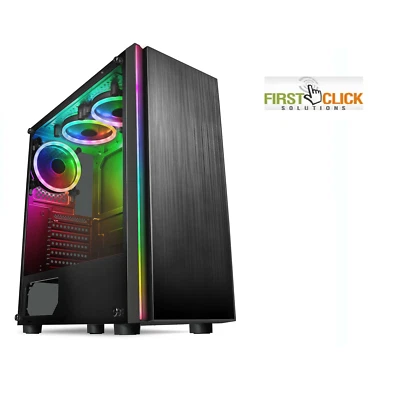 FCS Windows 11 Gaming PC Quad Core Intel CPU 8GB RAM 240GB SSD Nvidia GT710 2GB - Image 1 of 4