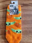 1 Pair of no-show Star Wars The Mandalorian Baby Yoda Pumpkin Socks~Size 9-11