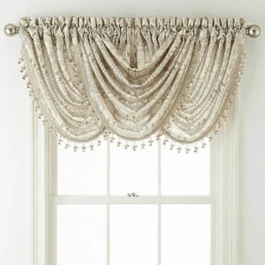 Hilton Cascata Damascata Valances Lume di Candela 58" x 38" JCPenney Set di 2 - Foto 1 di 3