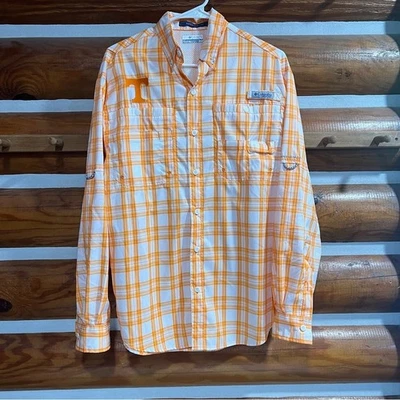 Camisa Columbia para hombre naranja a cuadros TN VOLS pequeña Foto 1 de 4