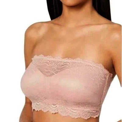 SPANX  Bandeau Bra M Vintage Rose Lace Strapless Comfort Undie-Tectable Tube Top - Image 1 of 4