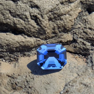 Piedra preciosa suelta corte radiante zafiro azul ceilán natural de 10 quilates certificada GGI - Imagen 1 de 4
