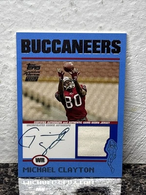2004 Topps Signature Blue #82 Michael Clayton Jersey Auto /50 - FB - Image 1 of 3