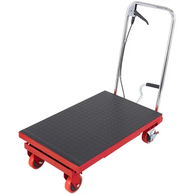 Uimoso Hydraulic Lift Table Cart 500 lbs Manual Scissor Lift Table 28.5" Red - Image 1 of 4