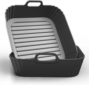 9-Inch Square Silicone Liners for Large Air Fryer 2Pack, Silicone Pot Baking ... - Foto 1 di 1