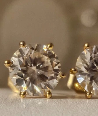 Boucles d'oreilles 18 carats Or jaune  Diamant 2cts  - Imagen 1 de 4