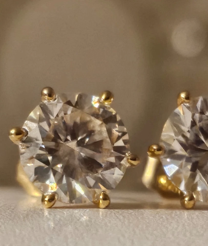 Boucles d'oreilles 18 carats Or jaune  Diamant 2cts  - Imagen 1 de 4