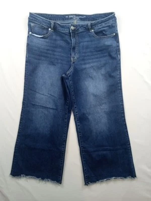 Pantalones de mezclilla M de Maurices para mujer azul lavado oscuro tiro alto dobladillo crudo elástico talla 20W Foto 1 de 4