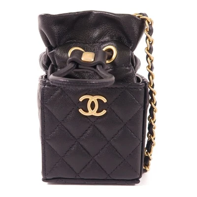 Bolso de hombro Chanel CC GHW Mini Bucket Box cadena cuero de cordero negro Foto 1 de 4