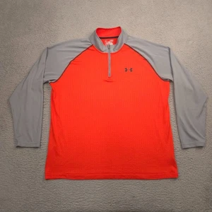 Under Armour HeatGear 1242220 Hombres XL Rojo Gris Cuarto Cremallera Pullover Camisa Técnica - Imagen 1 de 11