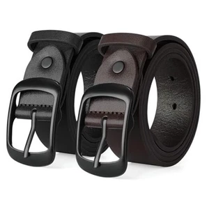 2 Packs M: Fit Waist Size 31-36 Inches Black+dark Coffee With Black Buckle - Picture 1 of 6