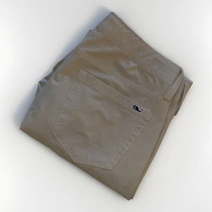 Pantaloni Performance VINEYARD VINES Uomo 32 X 30 Beige 100% Poliestere �� - Foto 1 di 5