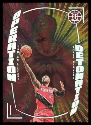 2021-22 Panini Illusions #32 Damian Lillard Trail Blazers Asia Red Yellow - Image 1 of 2