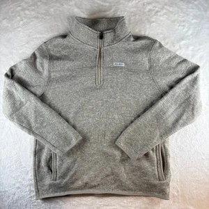 Eddie Bauer Quarter Zip Pullover Sweater Fleece Tan Men's Large - Picture 1 of 11