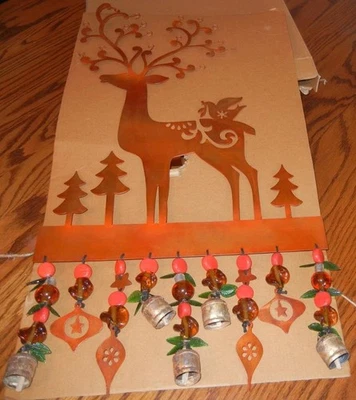 NEU Selten 26" Punze Metall Rentier Gruß Weihnachten Karten Halter Ornament - Bild 1 von 4