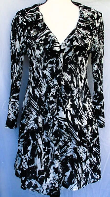 Vestido SUNNY LEIGH M Blanco y Negro Transparente Primavera Jardín Fiesta Cubrir Foto 1 de 4