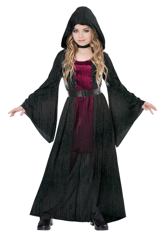 Gothic Renaissance Hooded Vampire Dress Child Girls Costume - Image 1 of 1