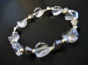 Armband Kristall Glas Look Kupferfarbe Kunststoff Stretch Neu - Bild 1 von 3