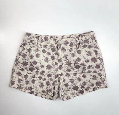 Mini Pantalones Cortos Ann Taylor Loft Abstracto Púrpura/Beige Moda Para Mujer Talla 0 Foto 1 de 4