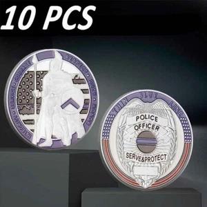 10 PCS Law Coins Shiny Armor Police Blue Lives Matter Challenge Coin - Picture 1 of 6