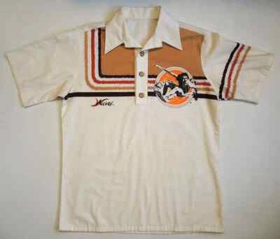 Vtg 70s Era Waves Surfer Art Print Pullover Shirt M Ocean Pacific OP Style - Image 1 of 4