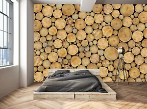 Madera Registros Textura Pared Mural Foto Papel pintado Madera Pared Decoración Póster Gigante - Imagen 1 de 6