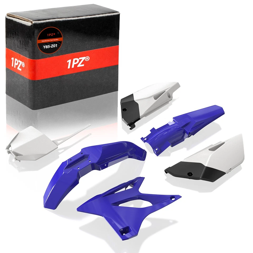 Plastic Fairing Fender Body Kit Blue White Yamaha YZ85 YZ 85 Dirt Pit Bike 02-14 - Image 1 of 4