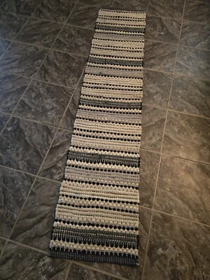 Rug Table Runner Black And White 72x15 - Image 1 of 2