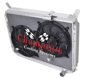 KR Champion 3 Row Radiator W/ 2 12" Fans for 1984 - 1989 Nissan 300ZX V6 Engine - Picture 1 of 9