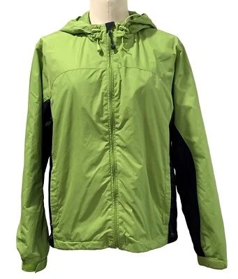 Chaqueta cortavientos St. Johns Bay verde lima negra con capucha talla grande ligera Foto 1 de 4