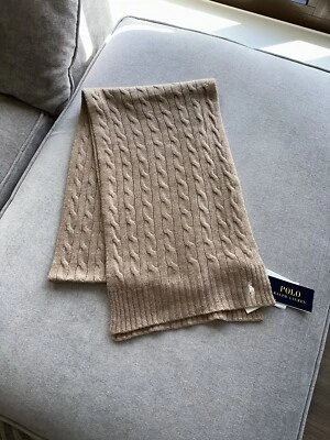 POLO RALPH LAUREN Camel Wool Cable Knit Scarf￼ - Image 1 of 4