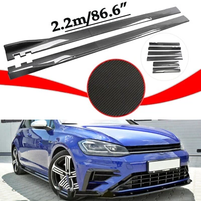 86.6“ Carbon Fiber Side Skirt Rocker Panel Splitter Lip for VW Volkswagen Golf - Image 1 of 4