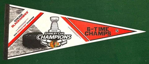 Chicago Blackhawks 2015 Stanley Cup Champions Pennant - 6 time Champions Cover