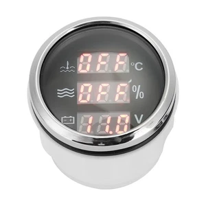 ˘Black Dial 52mm/2in 3‑In‑1 Gauge Water Temperature Voltage Liquid Level Display - Picture 1 of 12