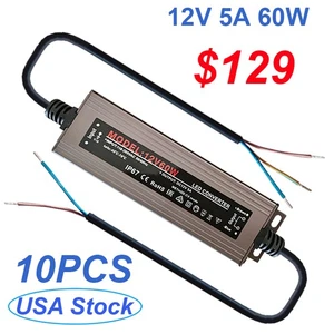AC to DC 12V 5A 60W LED Driver IP67 Waterproof Power Supply Adapter Transformer  - Picture 1 of 10