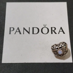 Pandora Plata Esterlina Octubre Firma Piedra Natal Corazón Dije 791784noo - Imagen 1 de 4