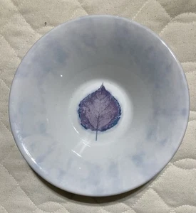 Portmeirion Dusk Soup Cereal Bowl White Lavender Leaf 6-3/4” Jo Gorman - Picture 1 of 3