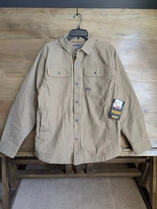 ARIAT Rebar Hemdjacke Herren Small Khaki Canvas Fleece gefüttert Wärme Druckknopfleiste - Bild 1 von 4