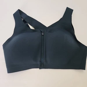 Lululemon Enlite Teal Sports Bra Zip Front Womens Size 36D Workout Gym Yoga - Picture 1 of 5