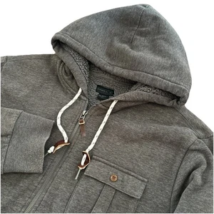 Felpa con cappuccio O’Neill uomo XL grigia foderata sherpa pesante full zip surf skate Y2K - Foto 1 di 6
