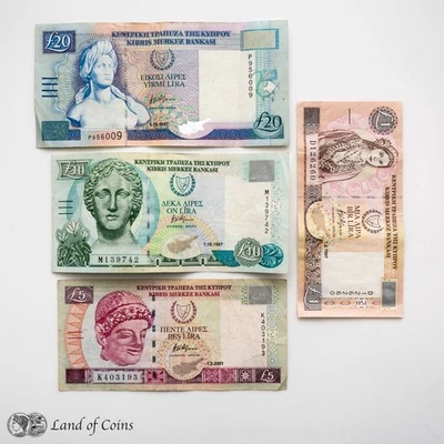 CYPRUS: Set of 4 Cypriot Pound Banknotes. - Image 1 of 3
