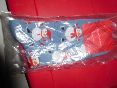 NUEVO CON ETIQUETAS CALCETINES CHÁRTER CLUB NAVIDAD MUJER-azul snomen estampado por todas partes Foto 1 de 2