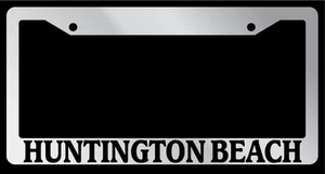 Chrome License Plate Frame "Huntington Beach" Auto Accessory Novelty 1469 - Picture 1 of 1